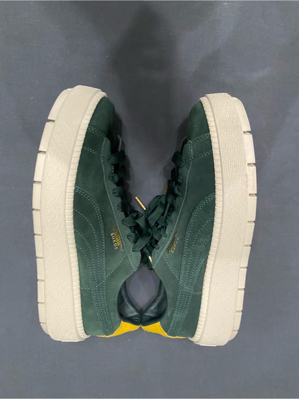 PUMA Platform Suede Trace Bold Womens Sneaker Shoes Scarab-Lemon Skater 10 - Picture 13 of 17
